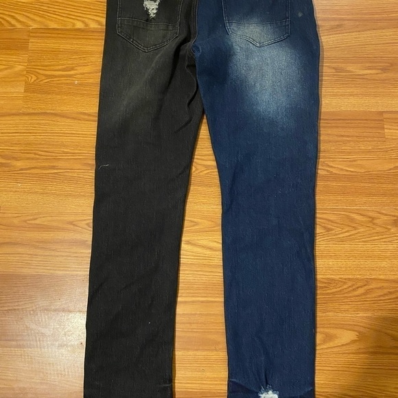 Rue 21 Supreme Flex Skinny Jeans 32 x 32 one side blue one side black (GB) - Picture 9 of 14